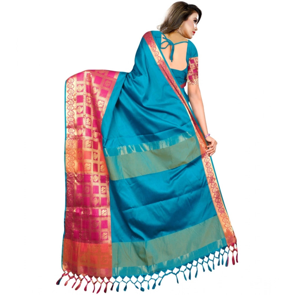 Ranili Jacquard Woven Saree With Unstitched Blouse 5.5mtr