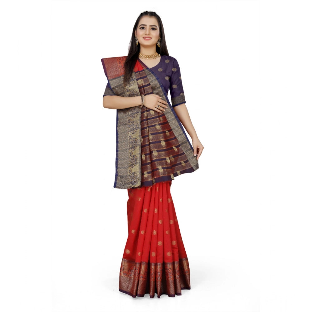 Ranili Jacquard Woven Saree With Unstitched Blouse 5.5mtr