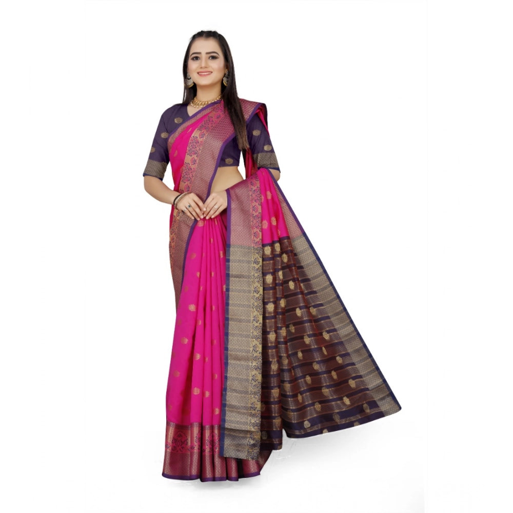 Ranili Jacquard Woven Saree With Unstitched Blouse 5.5mtr