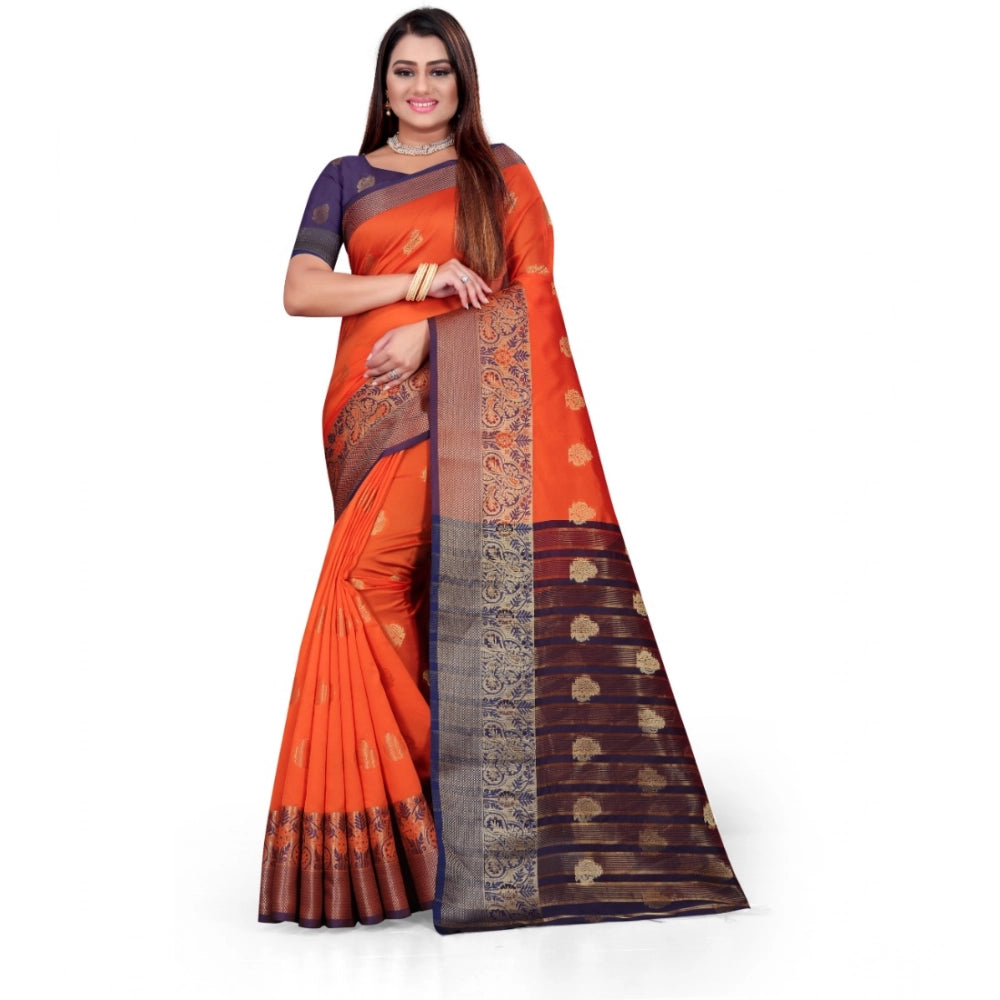Ranili Silk Blend Woven Saree With Unstitched Blouse 5.5mtr