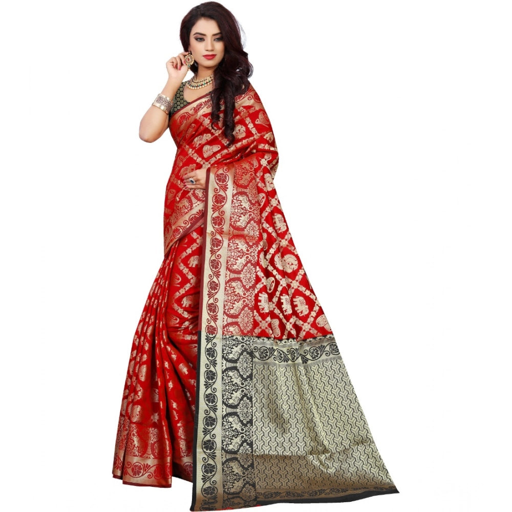 Ranili Jacquard Woven Saree With Unstitched Blouse 5.5mtr