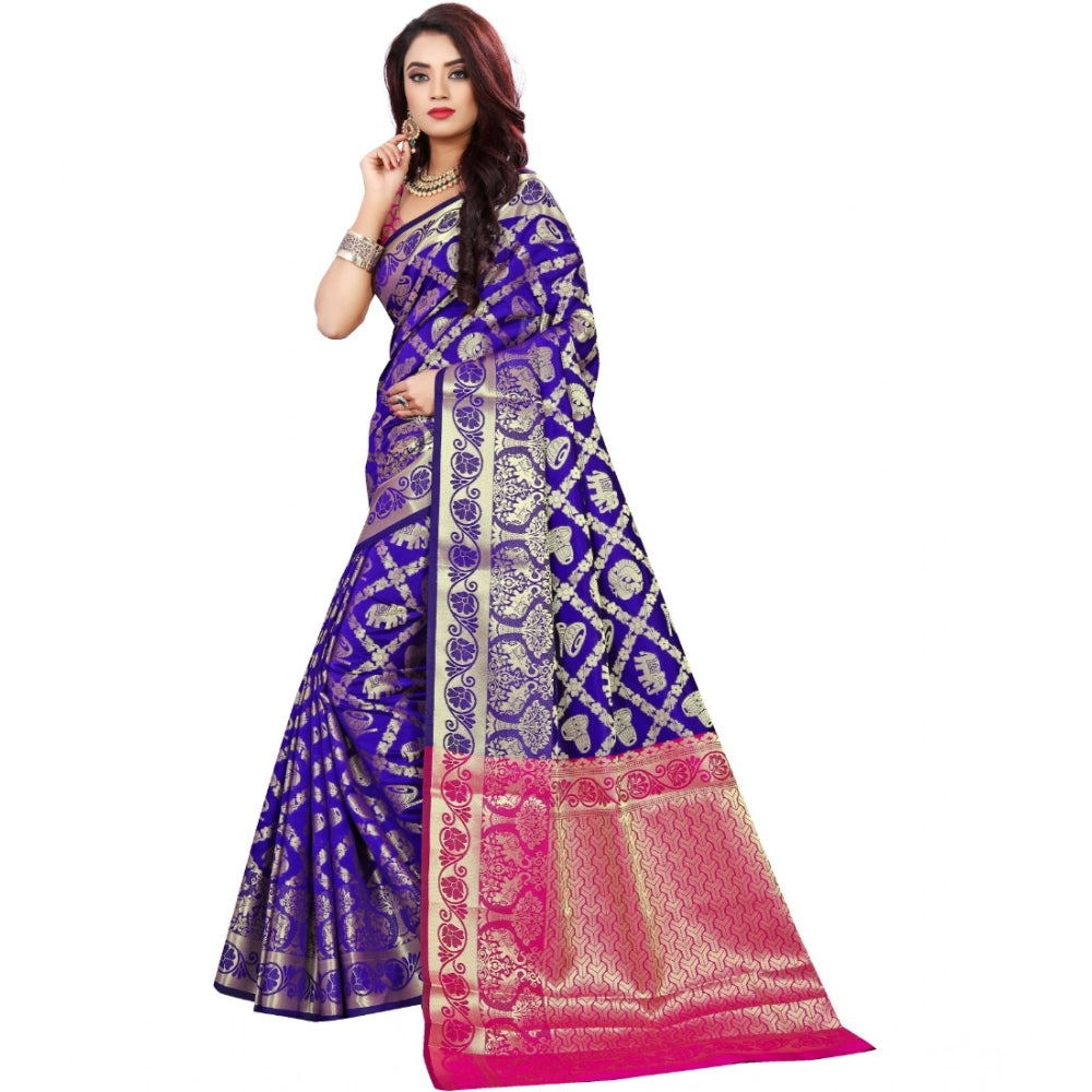 Ranili Jacquard Woven Saree With Unstitched Blouse 5.5mtr