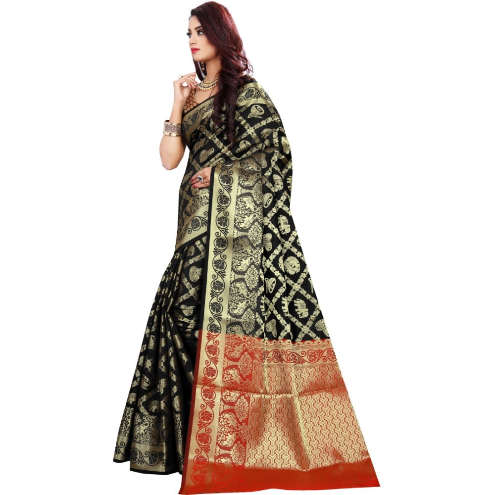 Ranili Jacquard Woven Saree With Unstitched Blouse 5.5mtr