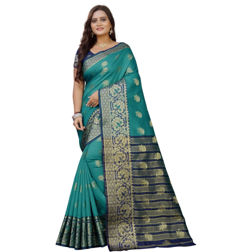 Ranili Silk Blend Woven Saree With Unstitched Blouse 5.5mtr