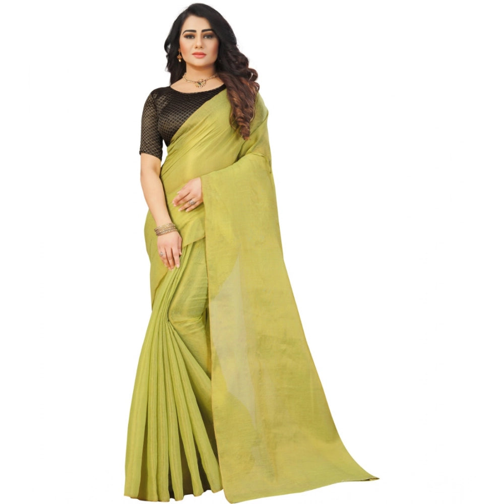 Ranili Cotton Silk Self Design Saree With Unstitched Blouse 5.5mtr