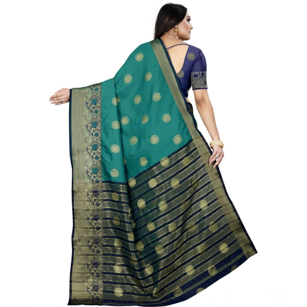 Ranili Silk Blend Woven Saree With Unstitched Blouse 5.5mtr