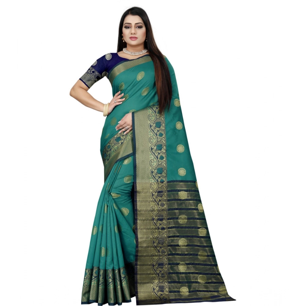 Ranili Silk Blend Woven Saree With Unstitched Blouse 5.5mtr