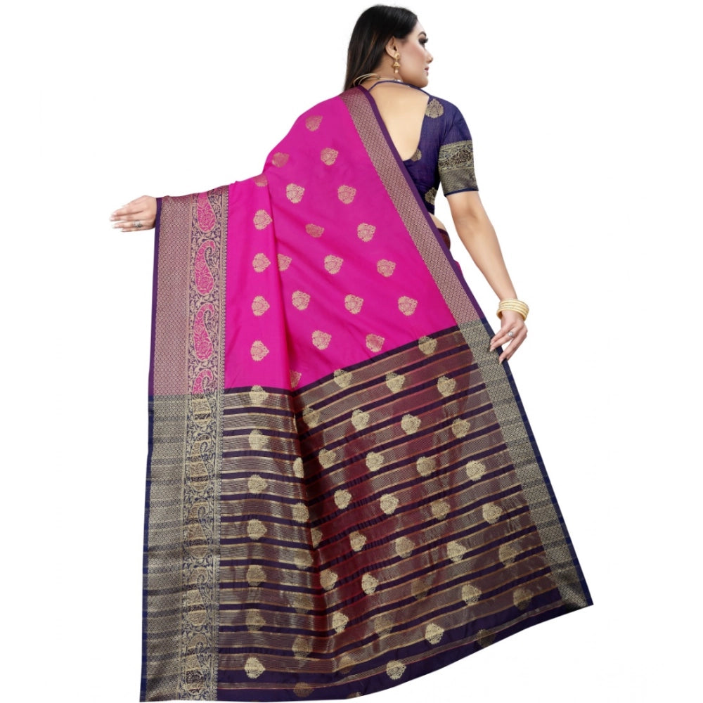 Ranili Silk Blend Woven Saree With Unstitched Blouse 5.5mtr