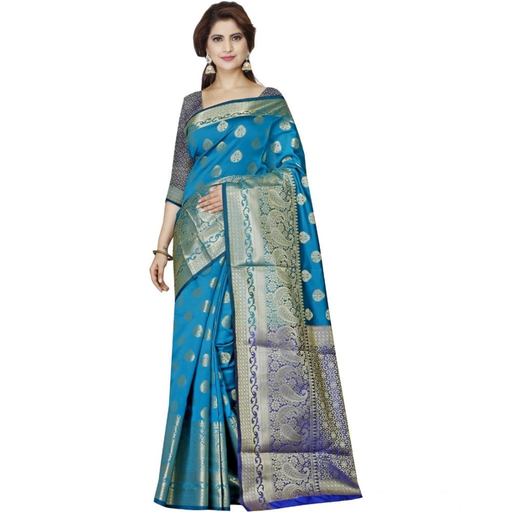 Ranili Jacquard Woven Saree With Unstitched Blouse 5.5mtr