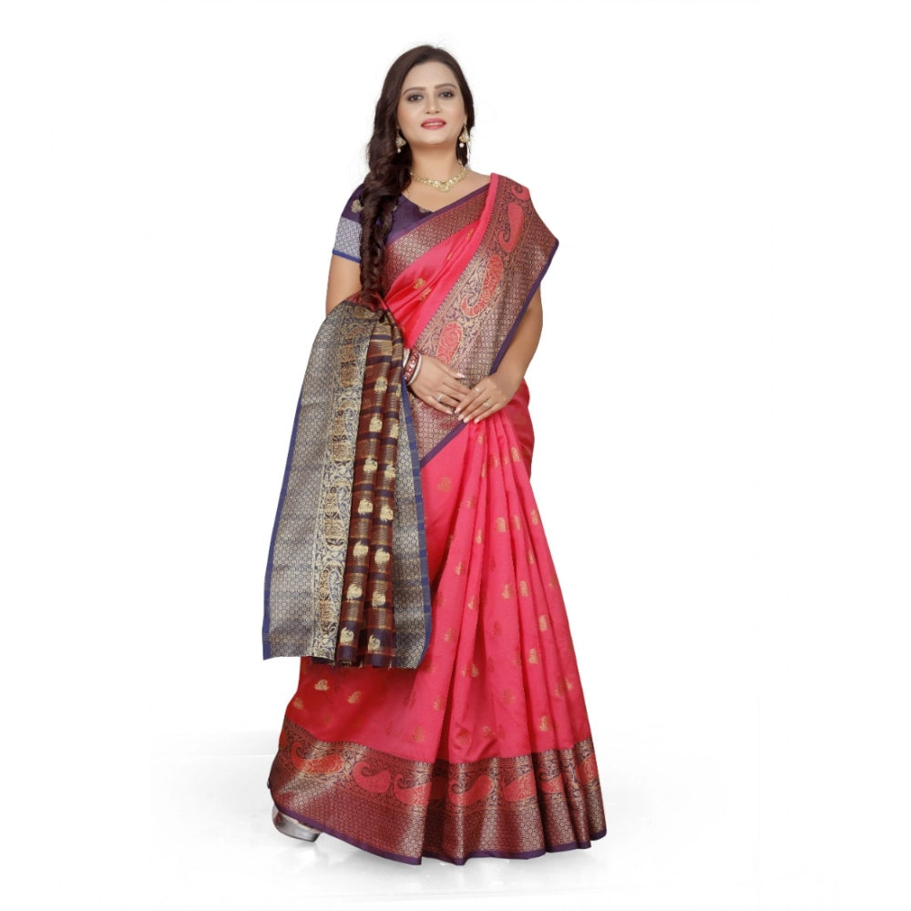 Ranili Jacquard Woven Saree With Unstitched Blouse 5.5mtr