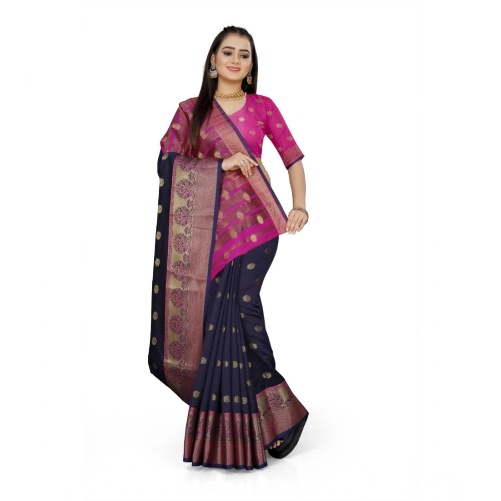 Ranili Jacquard Woven Saree With Unstitched Blouse 5.5mtr