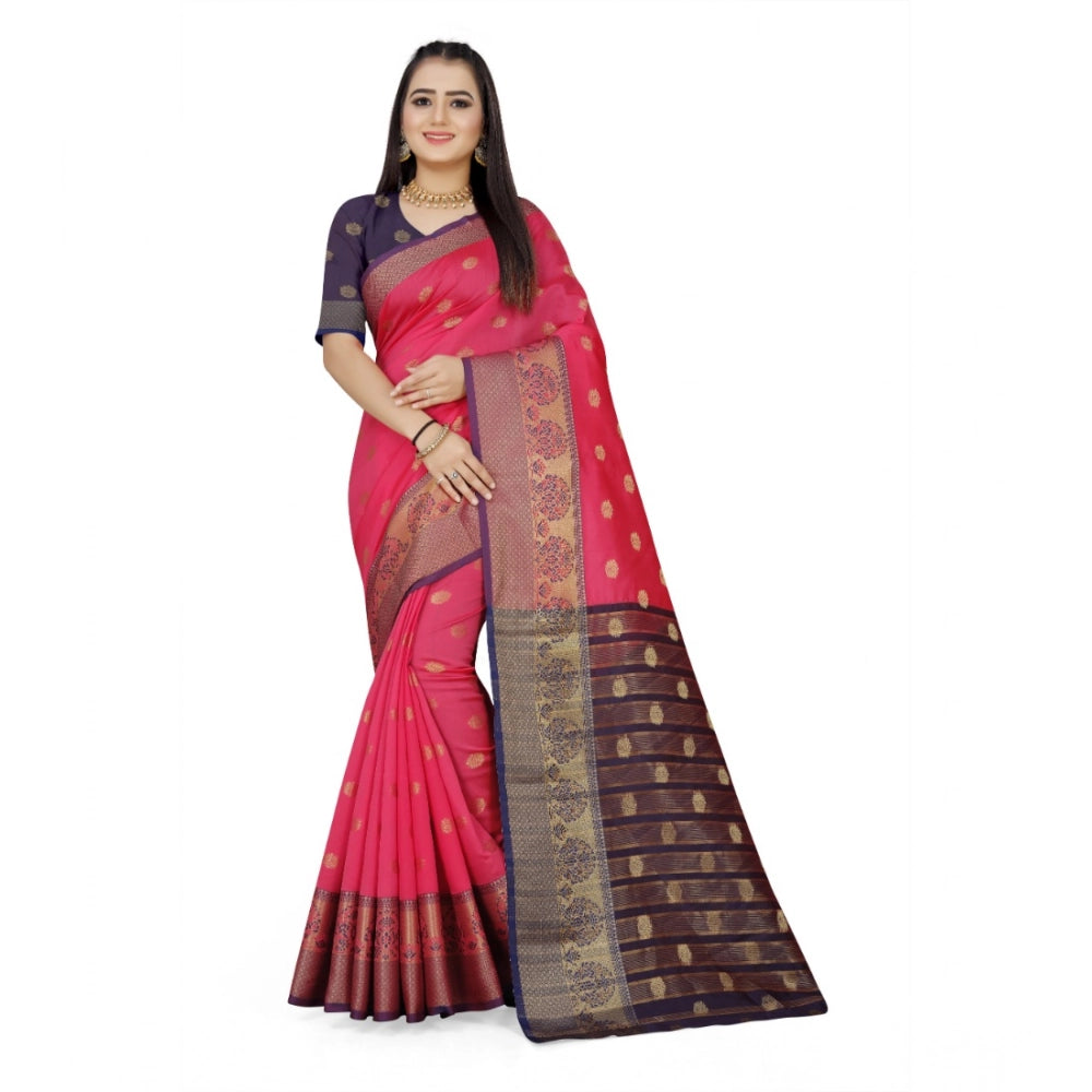Ranili Jacquard Woven Saree With Unstitched Blouse 5.5mtr