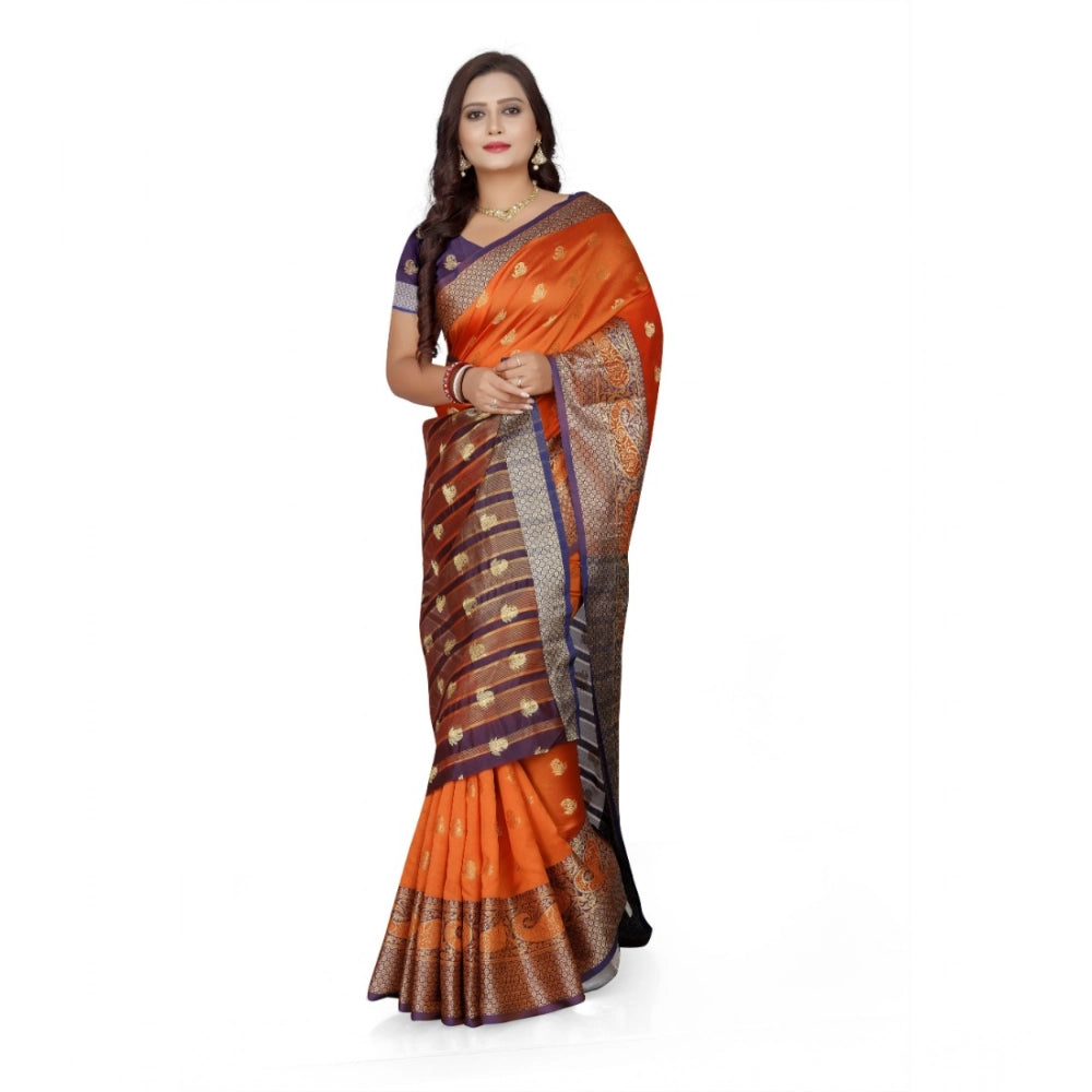 Ranili Jacquard Woven Saree With Unstitched Blouse 5.5mtr