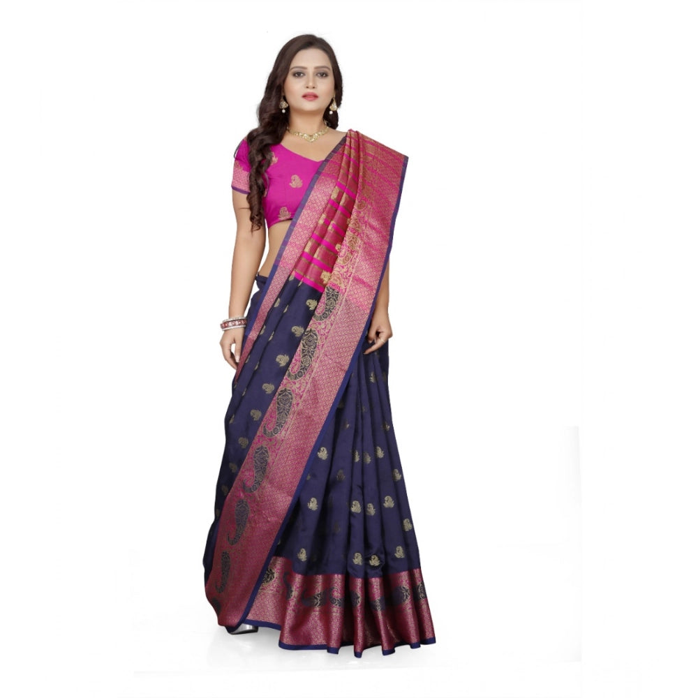 Ranili Jacquard Woven Saree With Unstitched Blouse 5.5mtr