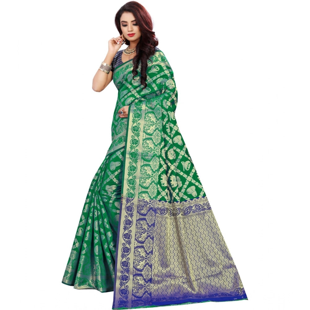 Ranili Jacquard Woven Saree With Unstitched Blouse 5.5mtr