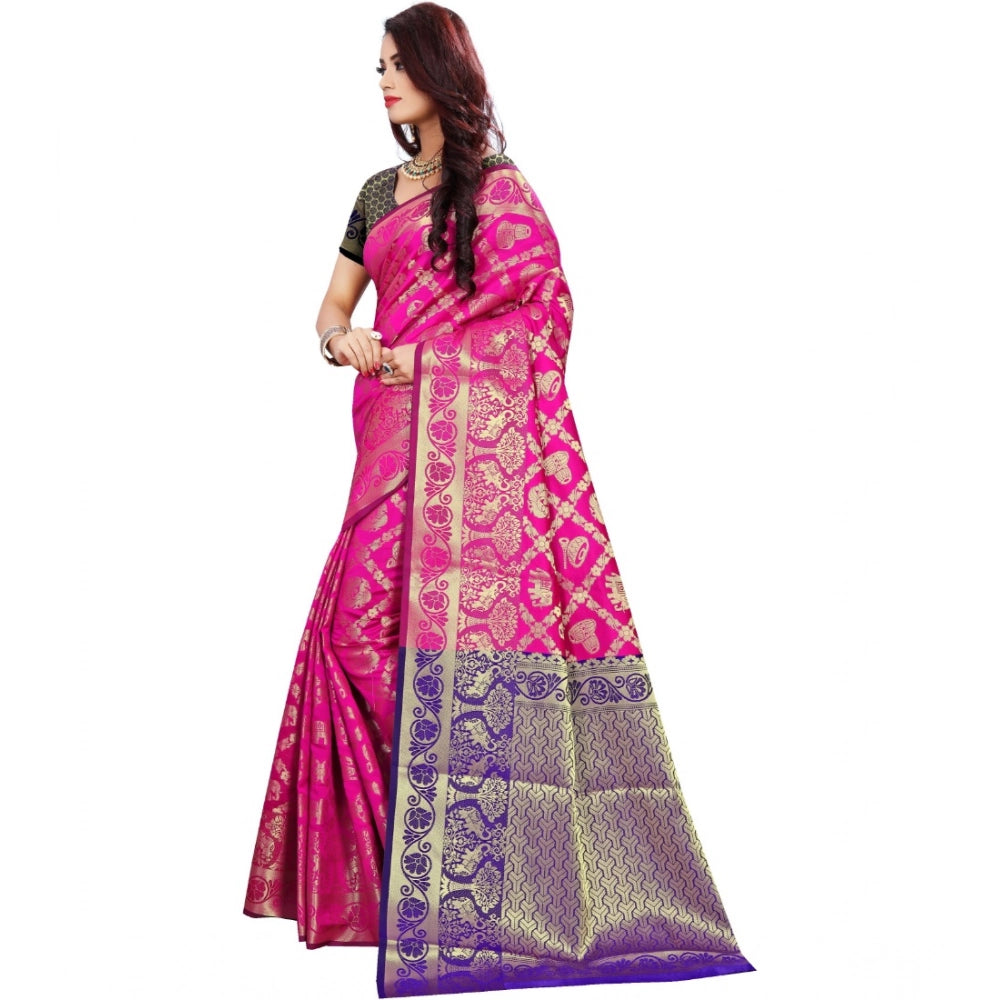 Ranili Jacquard Woven Saree With Unstitched Blouse 5.5mtr
