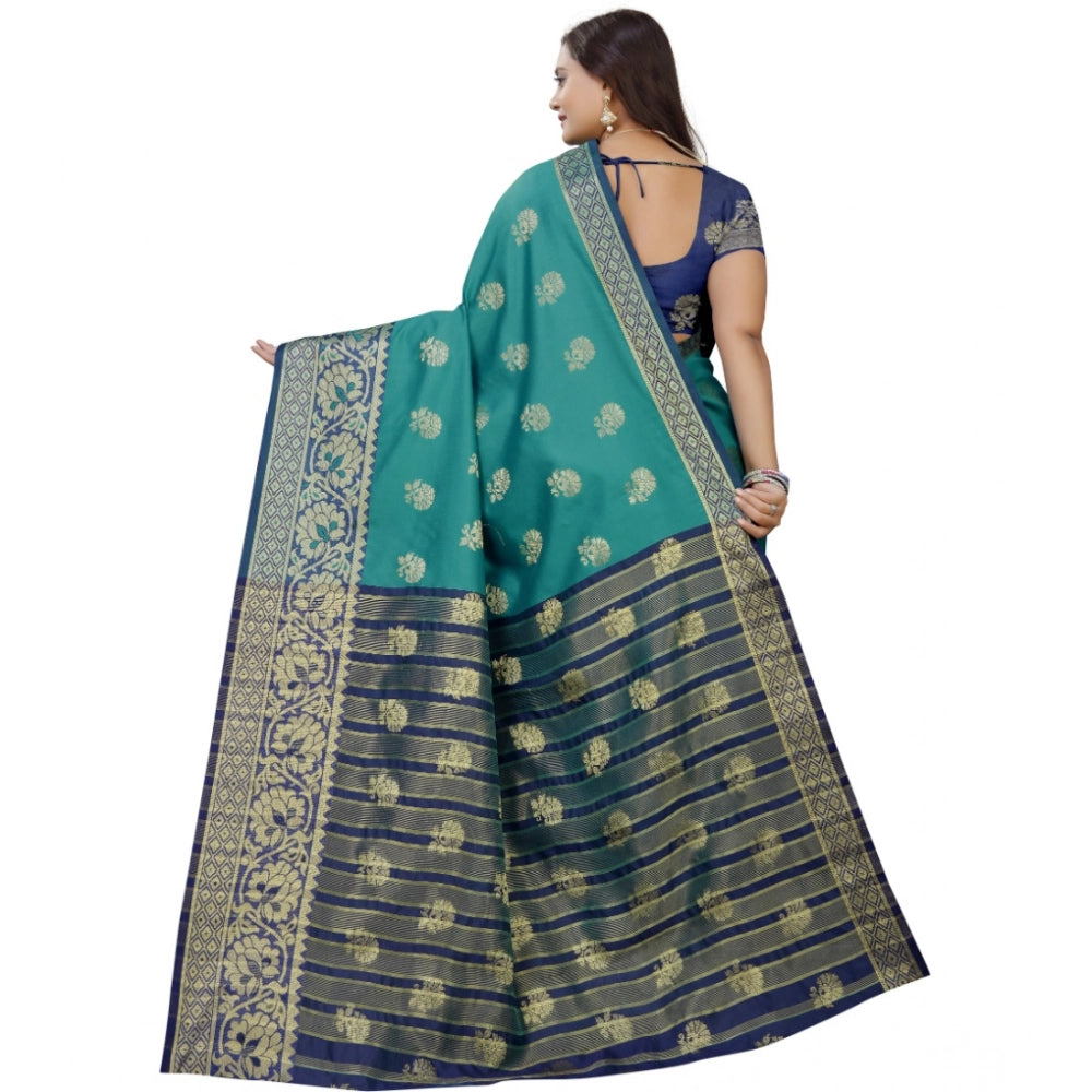 Ranili Silk Blend Woven Saree With Unstitched Blouse 5.5mtr