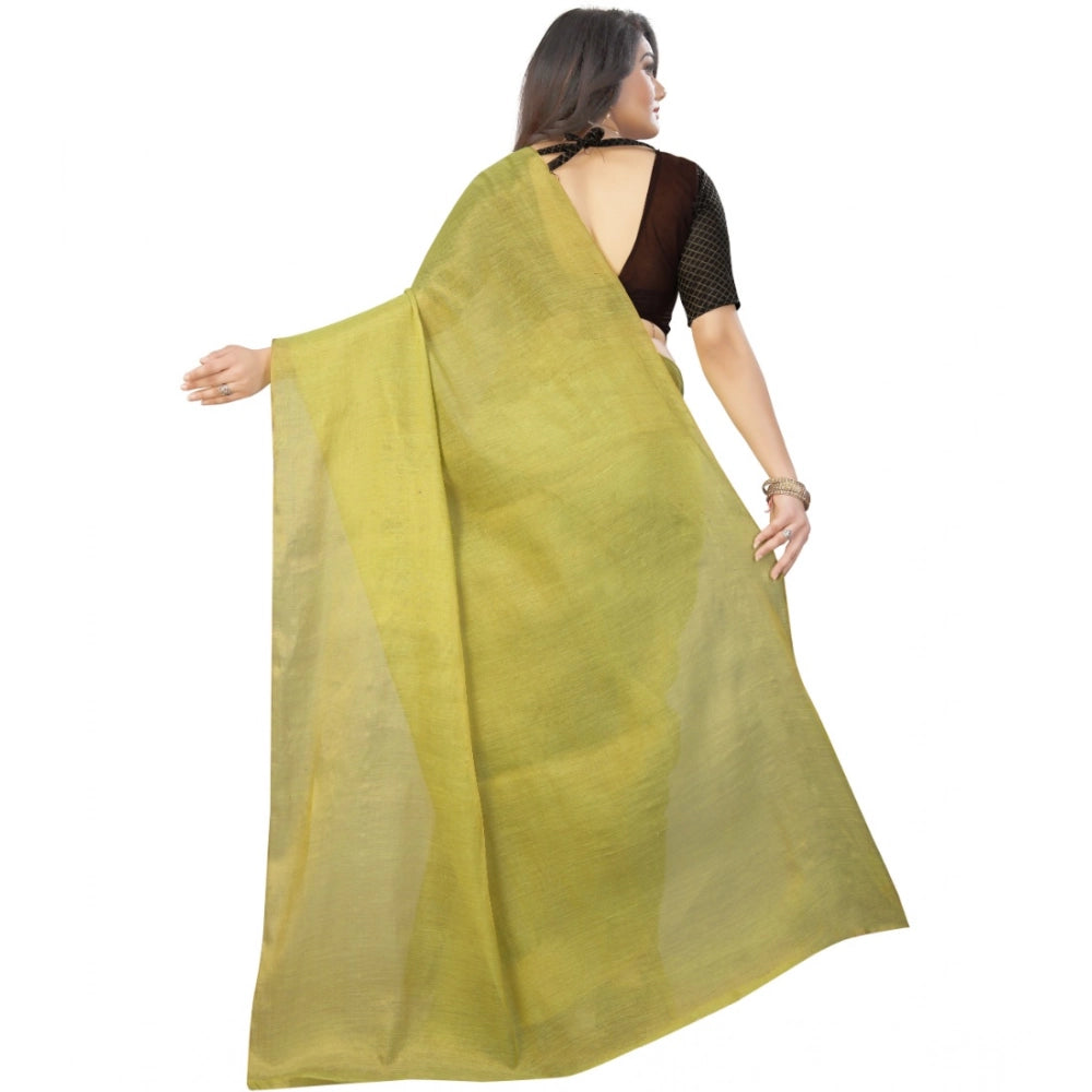 Ranili Cotton Silk Self Design Saree With Unstitched Blouse 5.5mtr