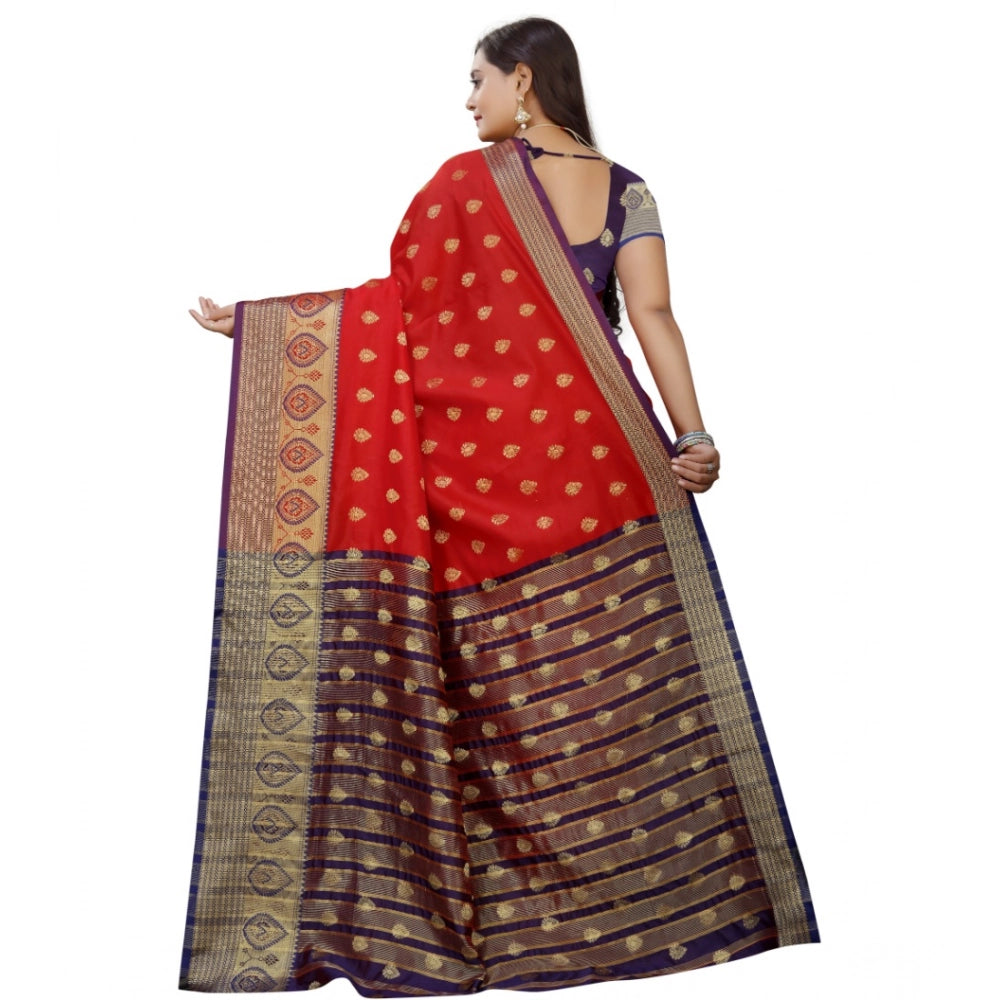 Ranili Silk Blend Woven Saree With Unstitched Blouse 5.5mtr