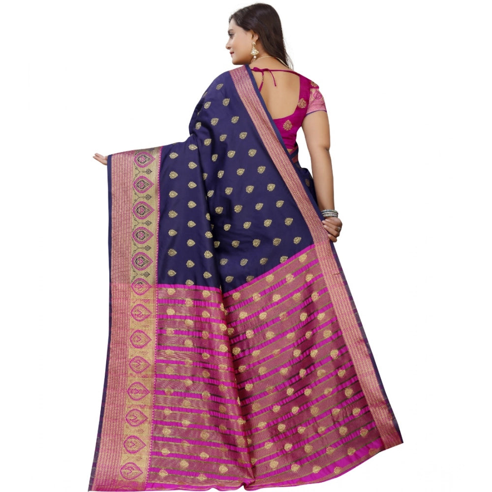 Ranili Silk Blend Woven Saree With Unstitched Blouse 5.5mtr