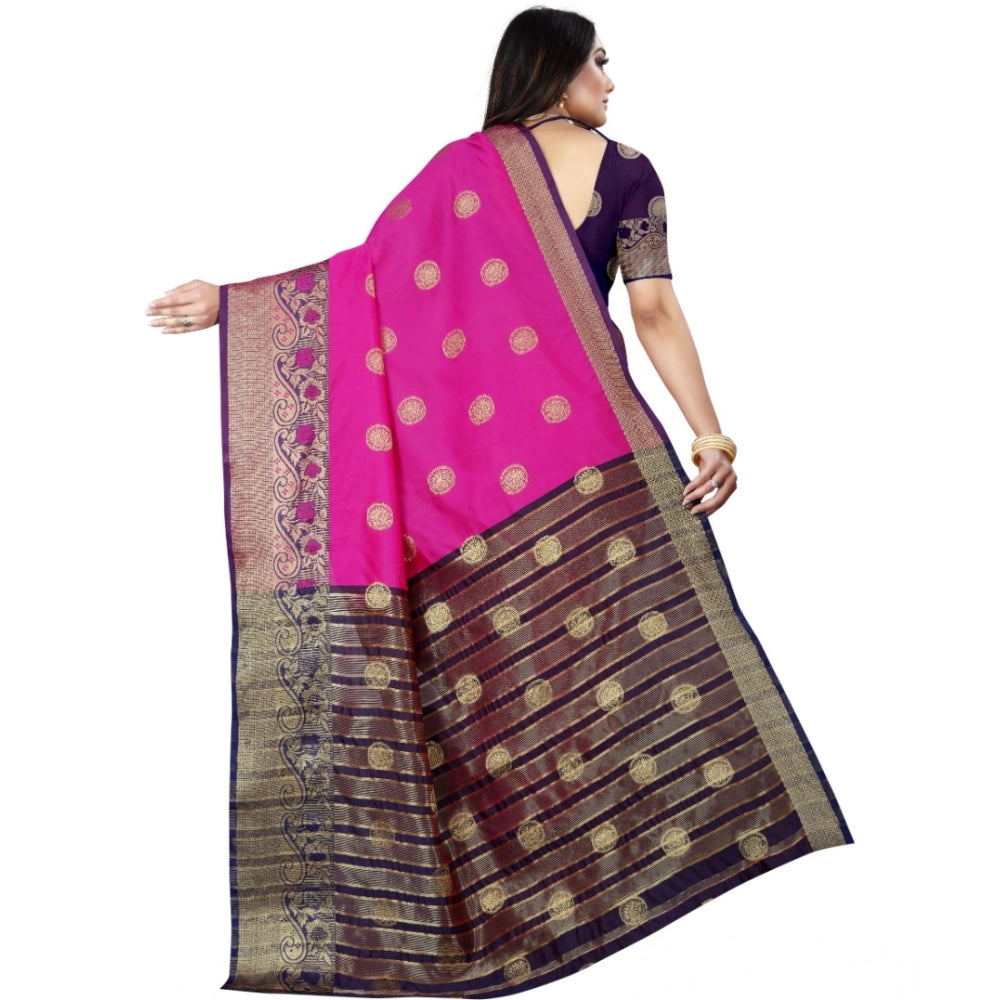 Ranili Silk Blend Woven Saree With Unstitched Blouse 5.5mtr