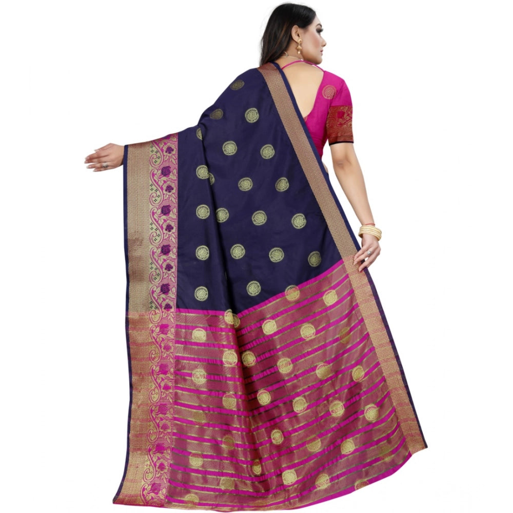 Ranili Silk Blend Woven Saree With Unstitched Blouse 5.5mtr