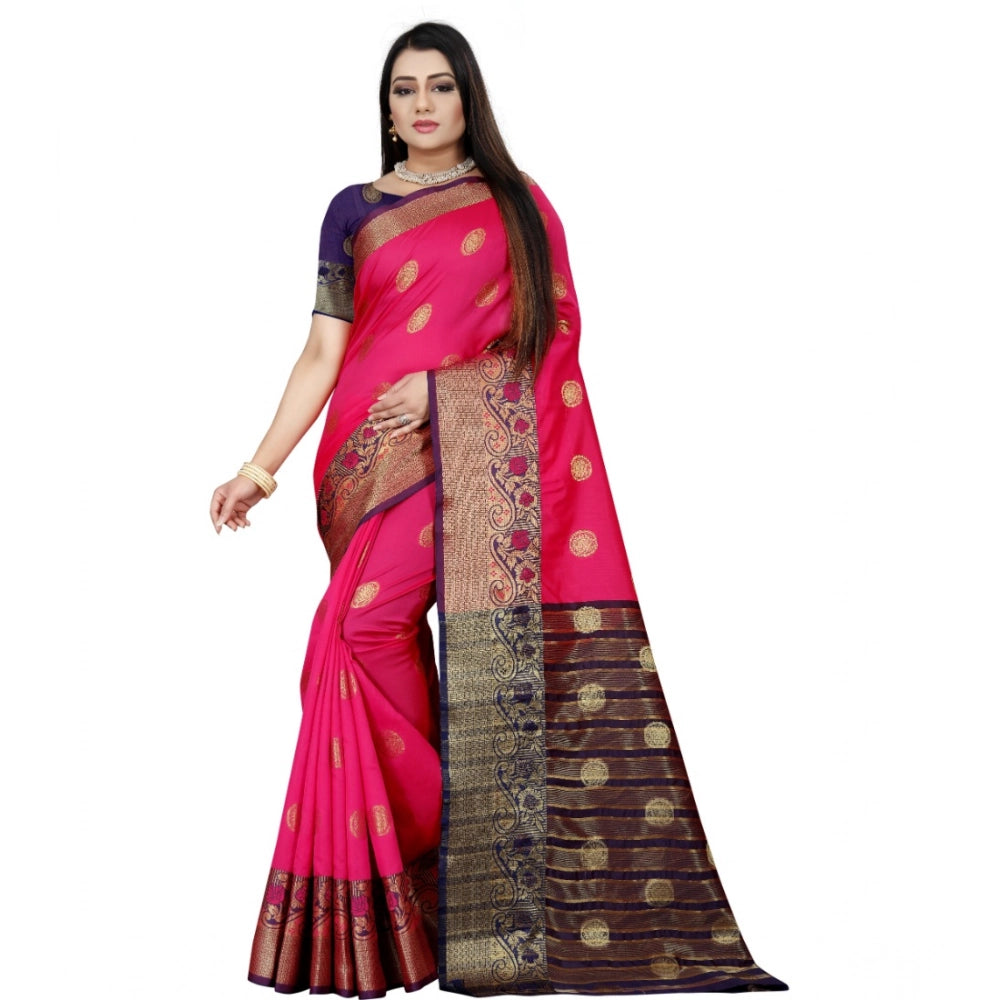 Ranili Silk Blend Woven Saree With Unstitched Blouse 5.5mtr