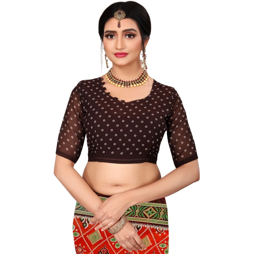 Ranili Georgette Floral Print Saree With Unstitched Blouse 5.5mtr