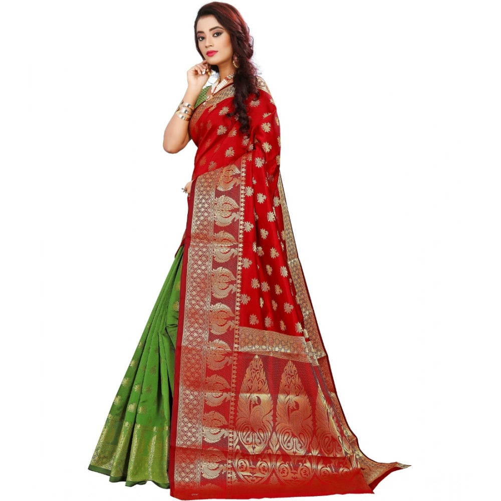Ranili Jacquard Woven Saree With Unstitched Blouse 5.5mtr