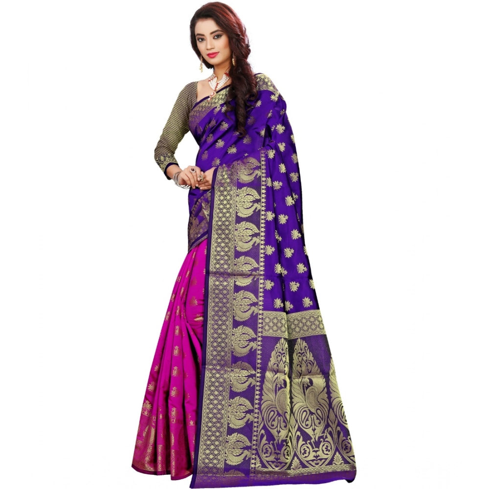 Ranili Jacquard Woven Saree With Unstitched Blouse 5.5mtr