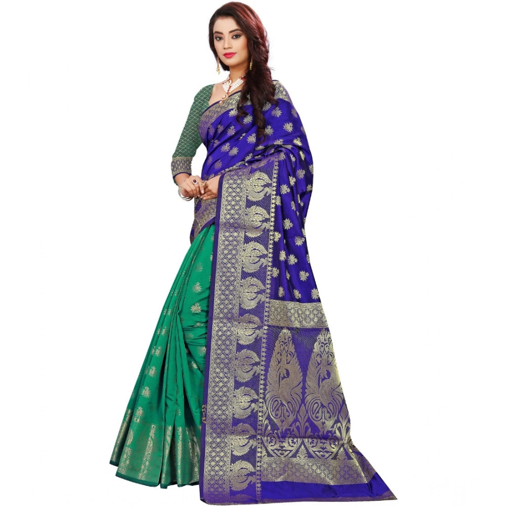 Ranili Jacquard Woven Saree With Unstitched Blouse 5.5mtr