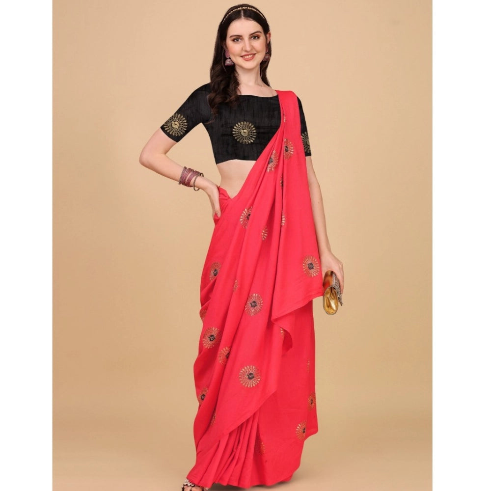 Ranili Silk Blend Embroidered Saree With Unstitched Blouse 5.5mtr