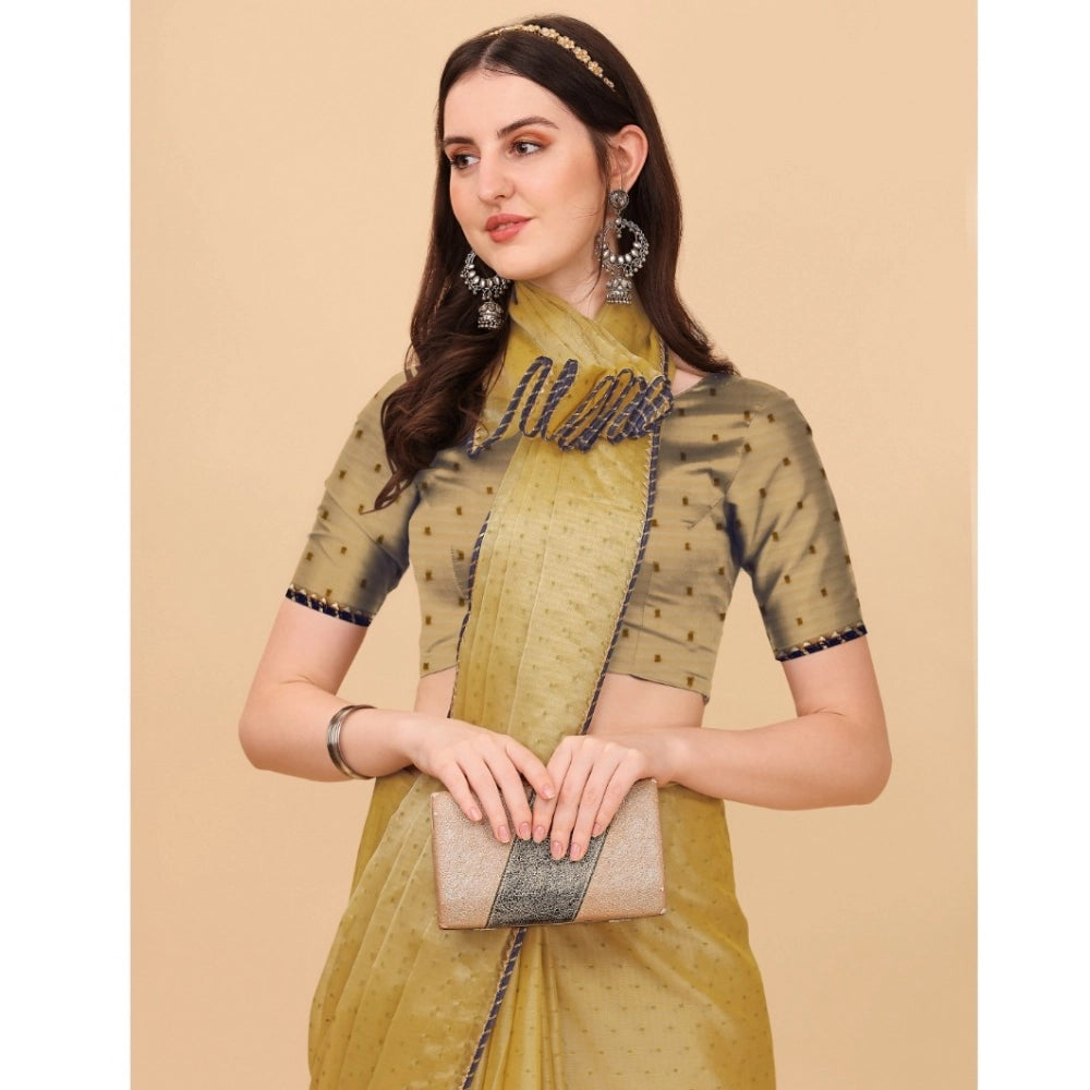 Ranili Silk Blend Embellished Saree With Unstitched Blouse 5.5mtr
