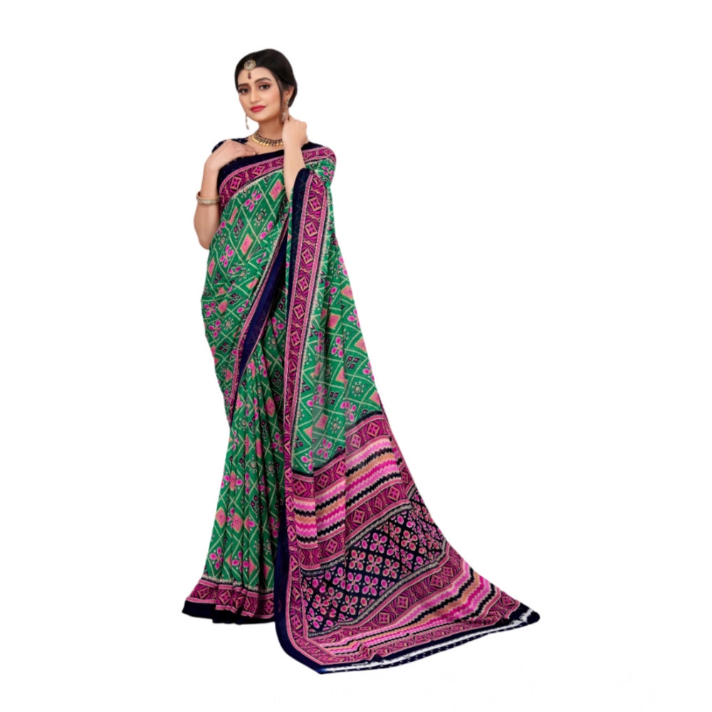 Ranili Georgette Floral Print Saree With Unstitched Blouse 5.5mtr