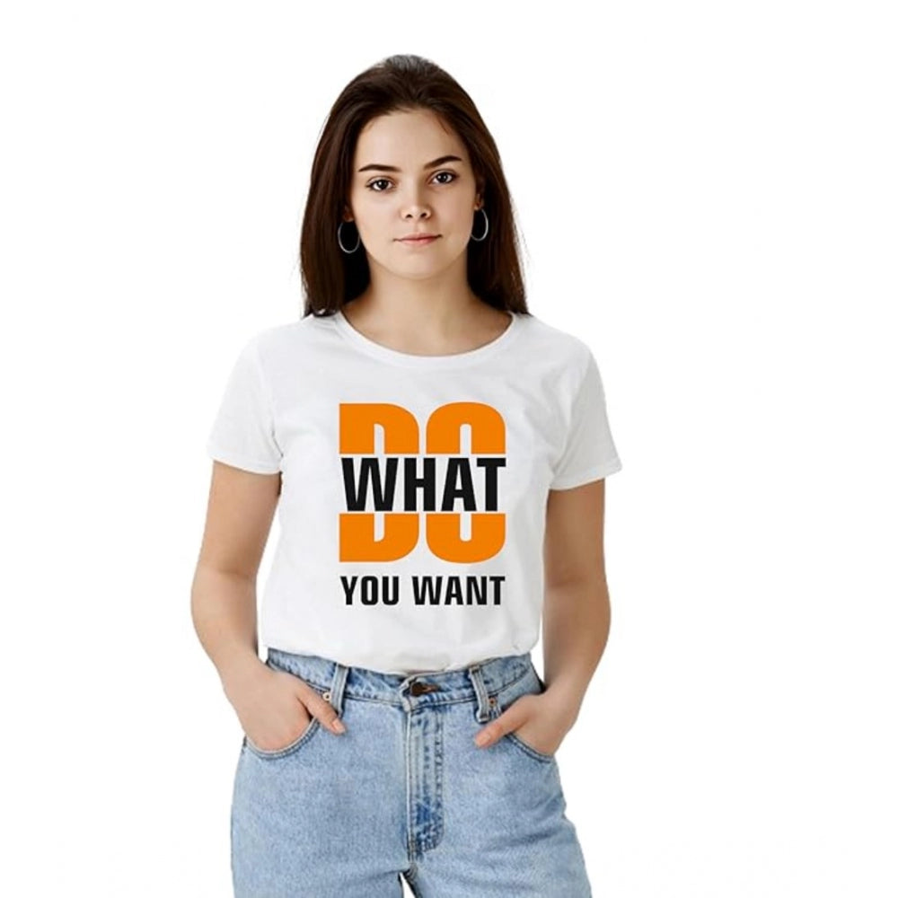 Ranili Polyester Solid Printed Round Neck Half Sleeve T-shirt