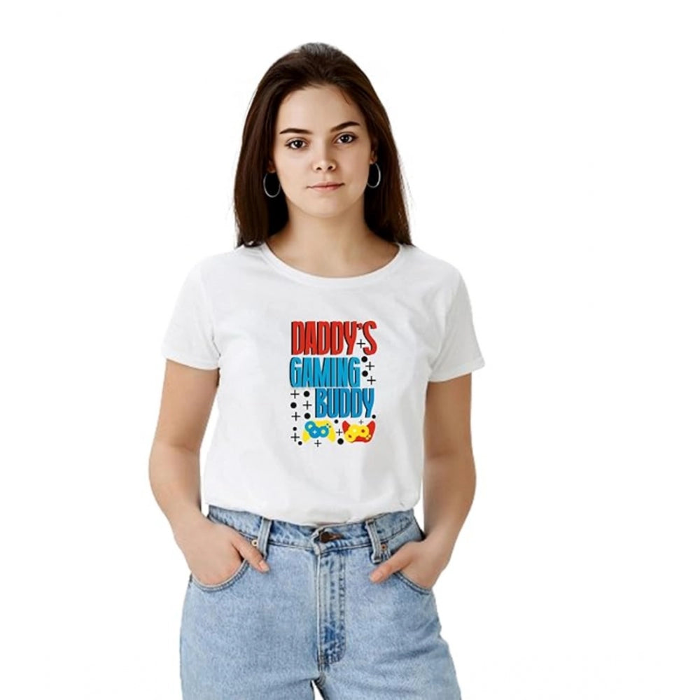 Ranili Polyester Solid Printed Round Neck Half Sleeve T-shirt