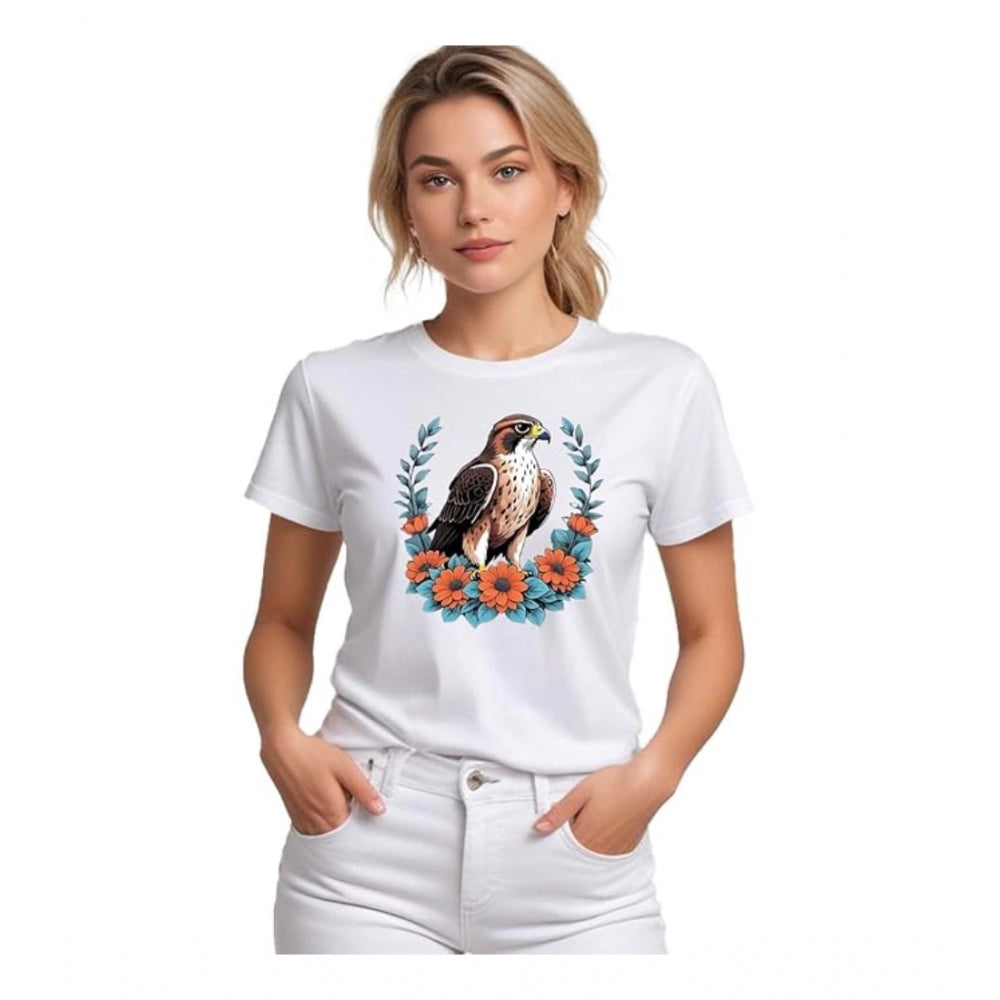 Ranili Polyester Solid Printed Round Neck Half Sleeve T-shirt