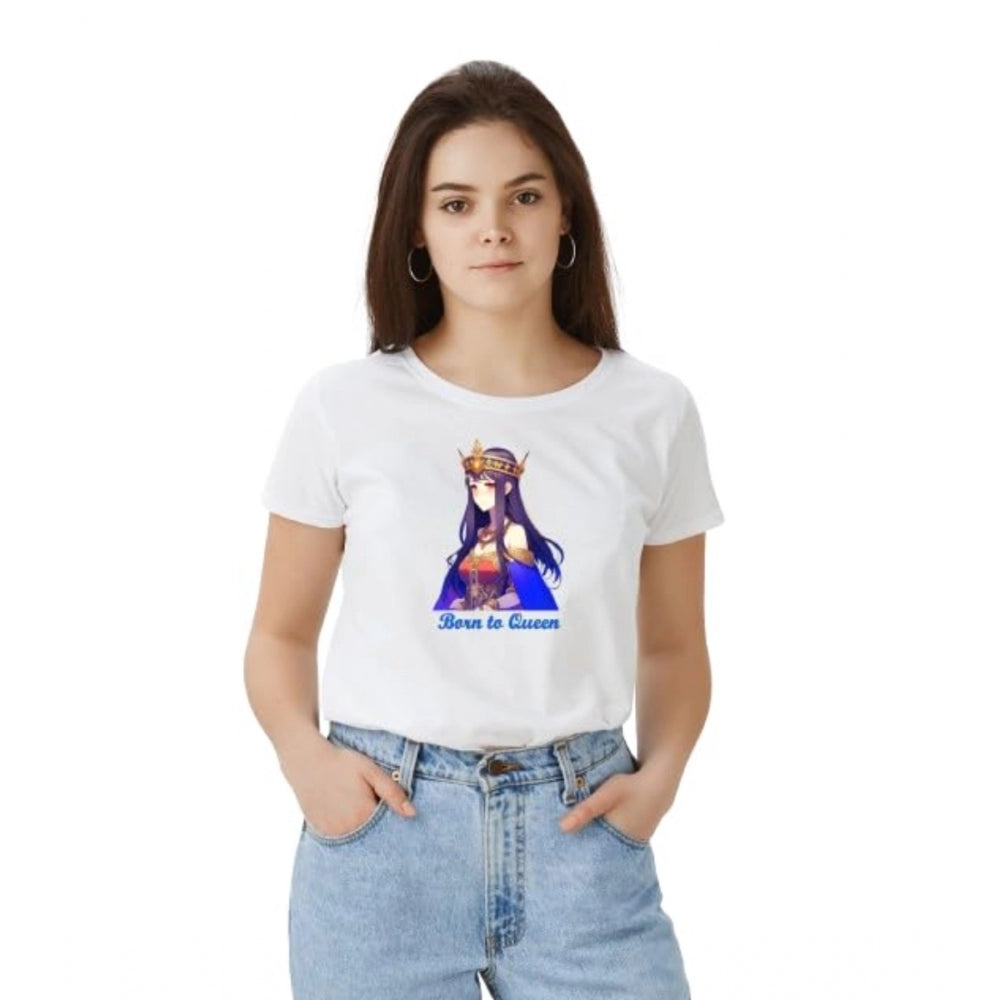 Ranili Polyester Solid Printed Round Neck Half Sleeve T-shirt