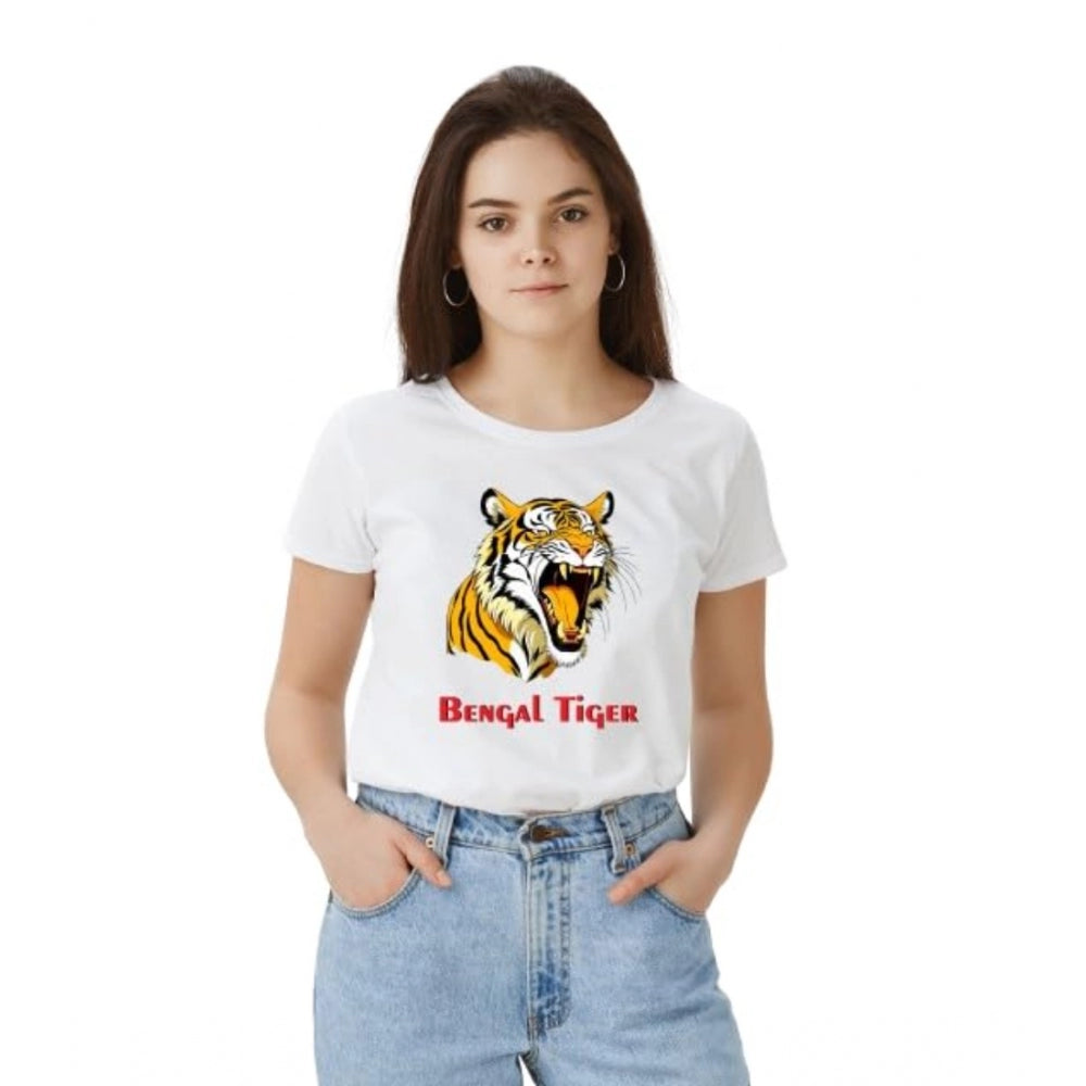 Ranili Polyester Solid Printed Round Neck Half Sleeve T-shirt
