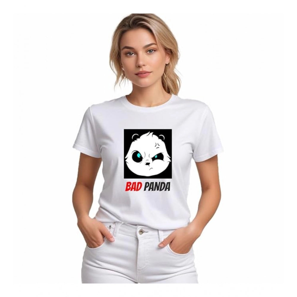 Ranili Polyester Solid Printed Round Neck Half Sleeve T-shirt