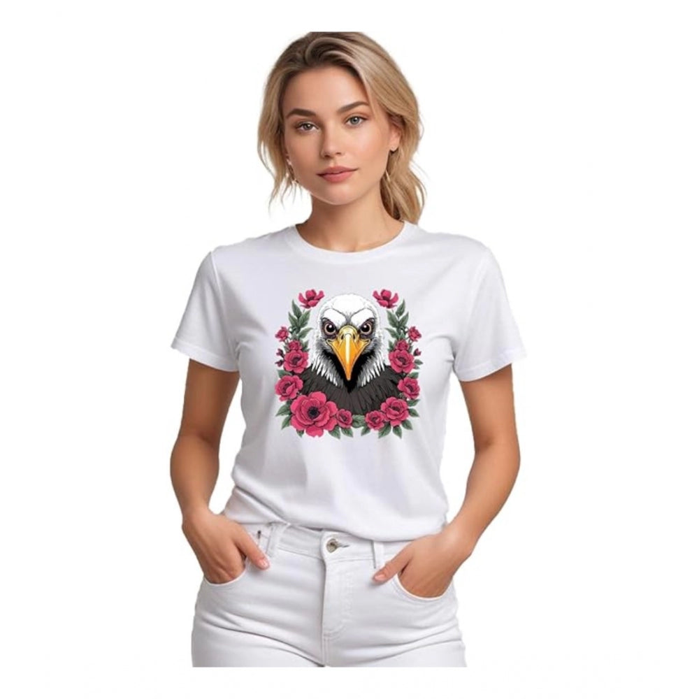 Ranili Polyester Solid Printed Round Neck Half Sleeve T-shirt