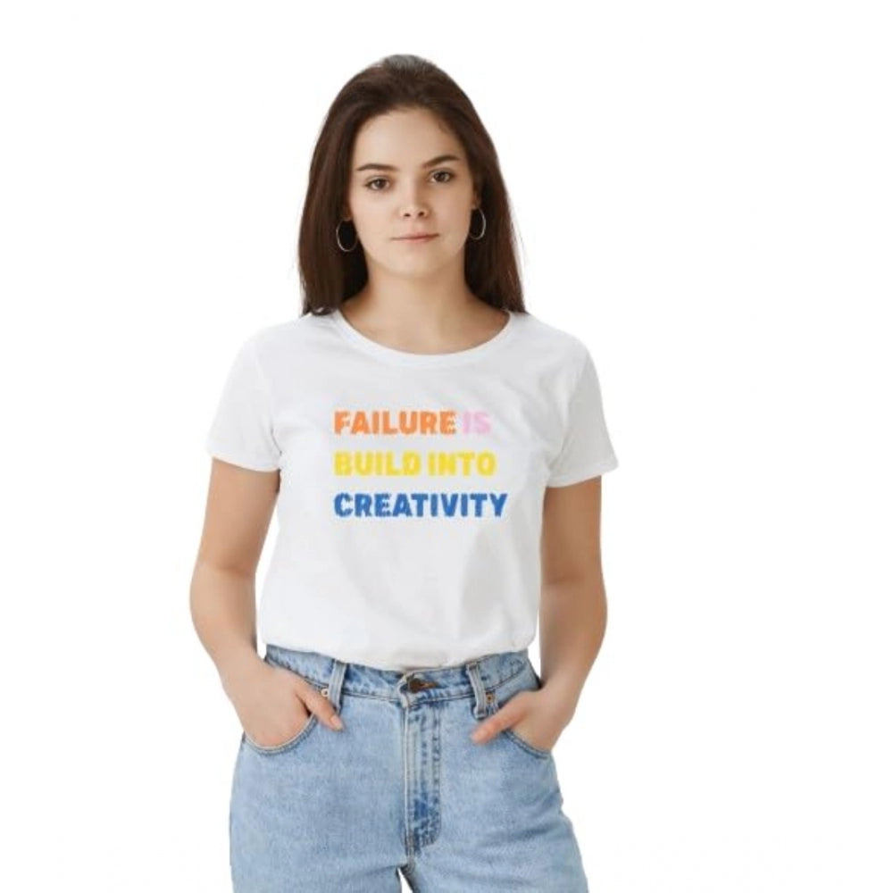 Ranili Polyester Solid Printed Round Neck Half Sleeve T-shirt