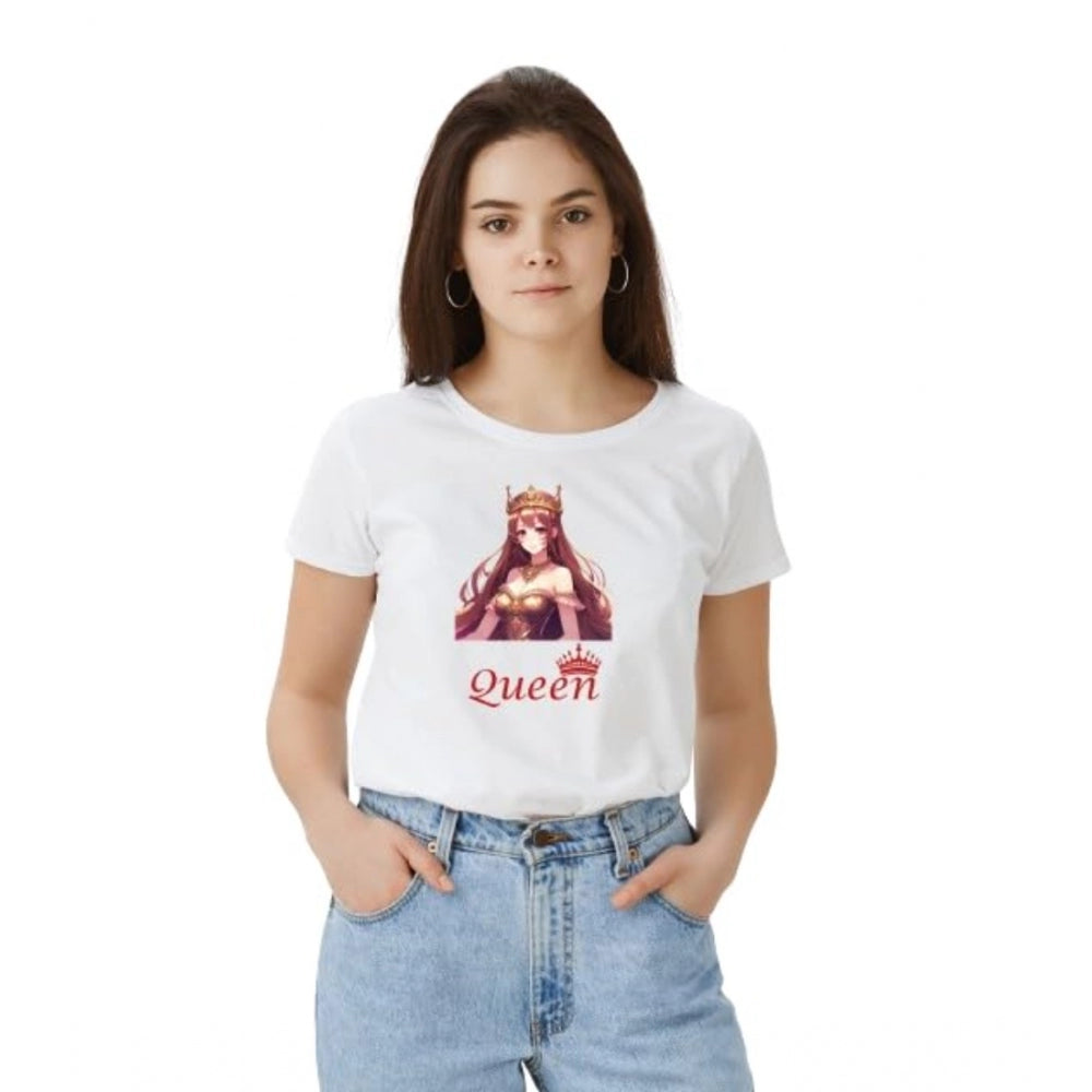 Ranili Polyester Solid Printed Round Neck Half Sleeve T-shirt