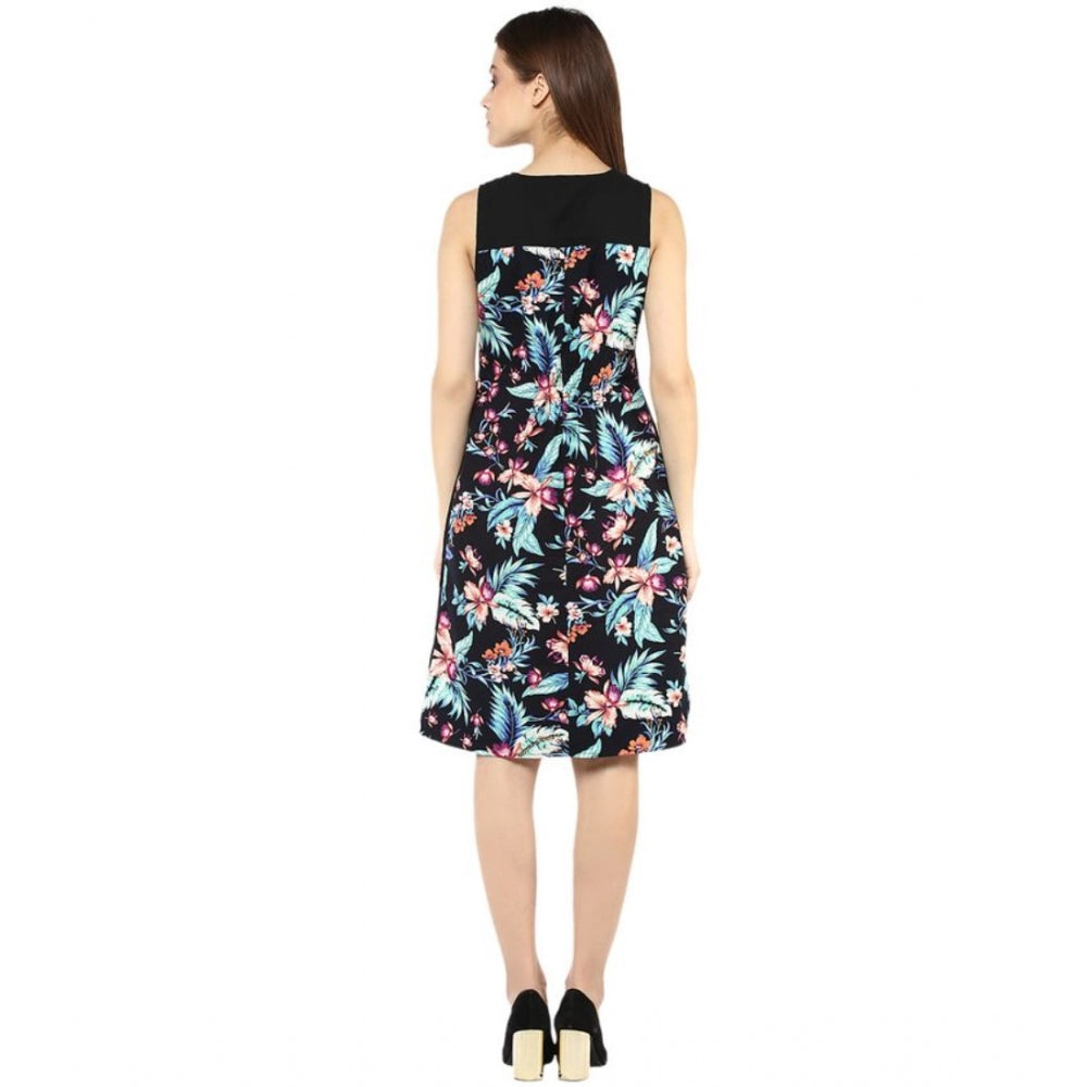 Ranili Polyester Printed Sleeveless Above Knee Dress