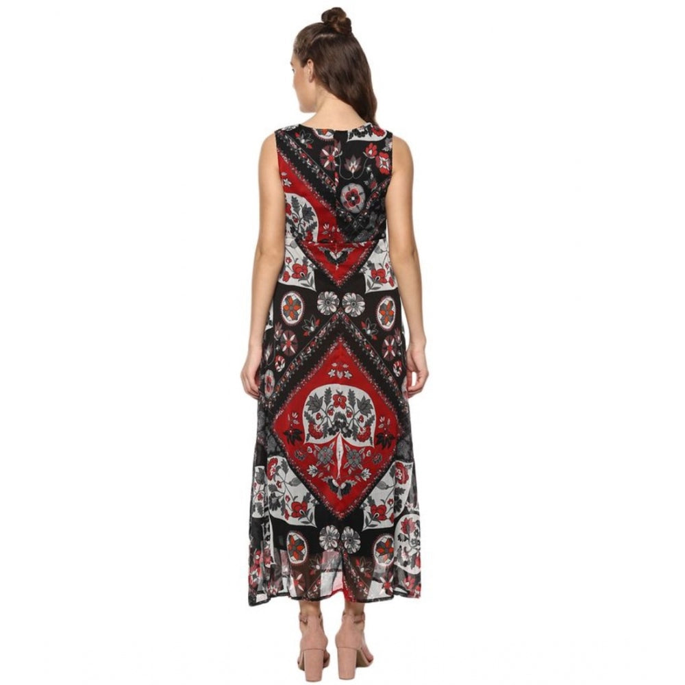 Ranili Polyester Printed Sleeveless Dress