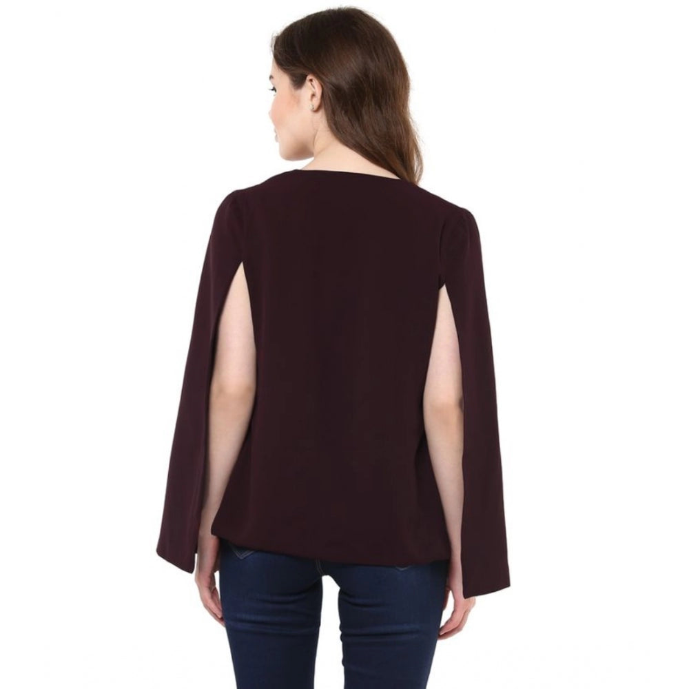 Ranili Polyester Solid Cape Sleeve Blazer