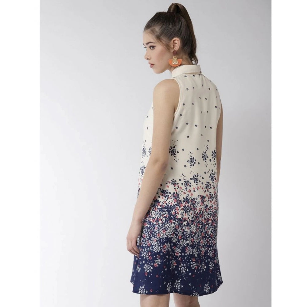 Ranili Polyester Floral Sleeveless Above Knee Dress