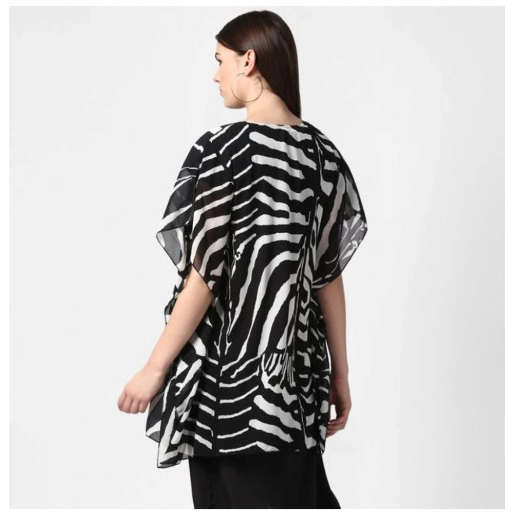 Ranili Polyester Printed Short Sleeve Shrug
