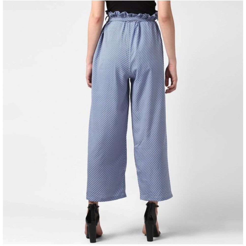 Ranili Polyester Striped Elasticated Trousers