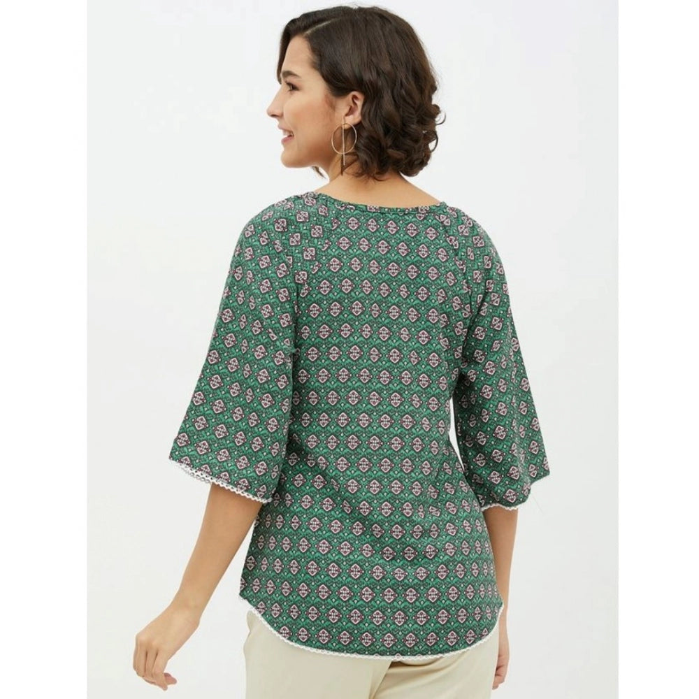 Ranili Polyester Printed 3-4th Sleeves Top